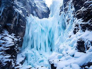 mountain river in winter