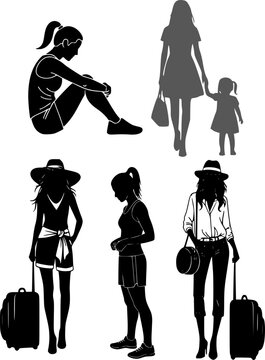 Modern female silhouette pack
