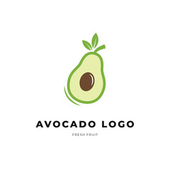 fruit avocado logo design concept flat style
