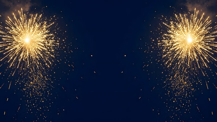 Fireworks: Celestial bursts of vibrant light illuminate the night sky, showcasing a breathtaking display of pyrotechnic artistry, symbolizing celebration, joy and commemoration. 