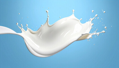 White milk splash stretching across the frame, smooth flowing liquid motion