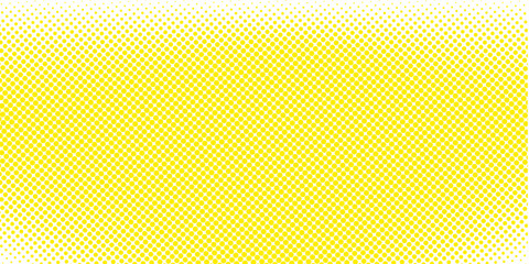 Yellow and white vector halftone. Industrial half tone texture. Subtle dotted gradient. Retro effect overlay. Grunge dot pattern on transparent backdrop. Modern graphic halftone perforated surface