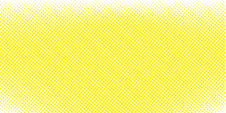 Yellow and white vector halftone. Industrial half tone texture. Subtle dotted gradient. Retro effect overlay. Grunge dot pattern on transparent backdrop. Modern graphic halftone perforated surface