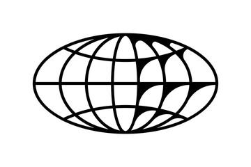 Y2K Wireframe Globe Logo for Modern Streetwear Design