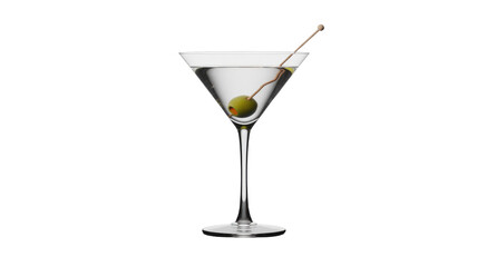 Martini with Olive on Transparent Background
