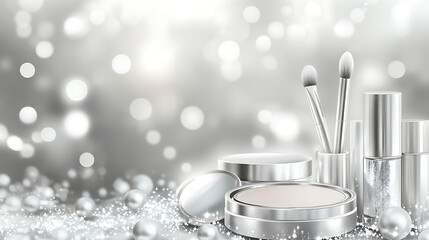 A cute cosmetic-themed background, perfect for use as a decorative backdrop or wallpaper.