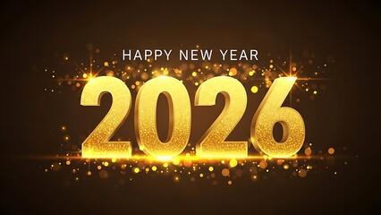 Golden 2026 text with festive lights for happy new year wishes
