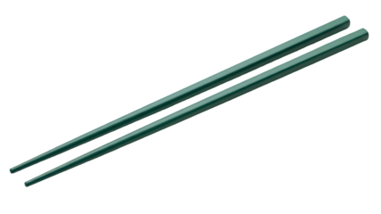 Two green chopsticks
