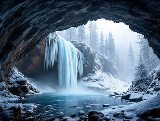 waterfall on the rocks
