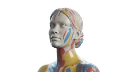Woman Mannequin with Paint, Transparent