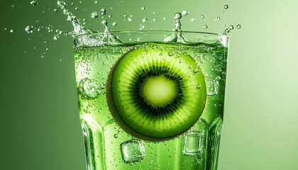 Kiwi Lemonade Cool Refreshing Drink in Glass Summer Beverage Photography