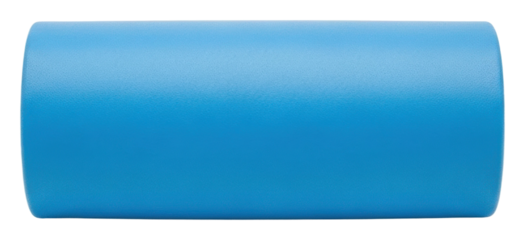 Colorful blue foam roller fitness product isolated on transparent background