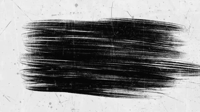 The surface is shaded with thin lines with a pencil by hand with particles of noise, a black and white background with fast animation.