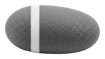 Natural stone with white stripe minimalist design isolated on transparent background