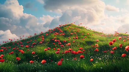 A beautiful floral scene featuring colorful and delicate flowers in a natural setting