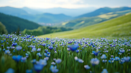 A beautiful floral scene featuring colorful and delicate flowers in a natural setting