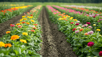 A beautiful floral scene featuring colorful and delicate flowers in a natural setting