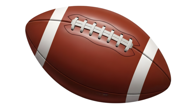 Brown and white rugby ball isolated on transparent background - Powered by Adobe