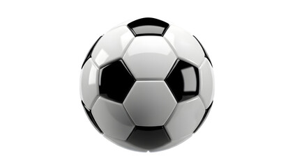 Naklejka premium Black and white soccer ball isolated on transparent background