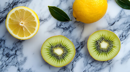 lemon and kiwi on a plate