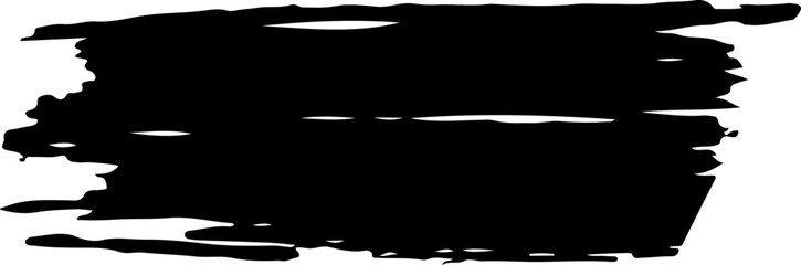 Black paint brush stroke on white background