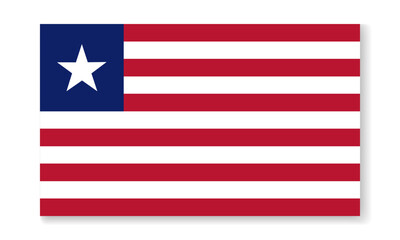 Liberia national flag in flat style. Vector flat background.