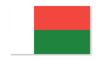 Madagascar national flag in flat style. Vector flat background.