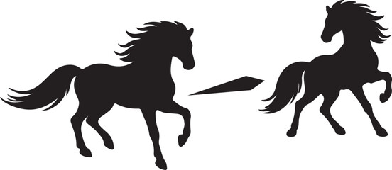 black horse silhouette 