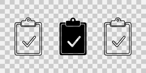 Clipboard icons with checkmark symbolizing task completion © Ismail