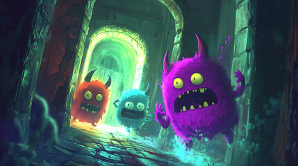 Adorable Halloween-themed background design, ideal for creating playful and festive backdrops or wallpapers.