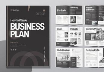Professional Modern Corporate Business Plan Book Design Layout Template