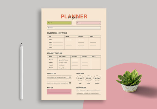Project Planner Template Design Layout