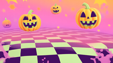 Adorable Halloween-themed background design, ideal for creating playful and festive backdrops or wallpapers.