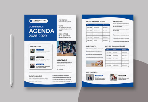 Conference Agenda Template Layout