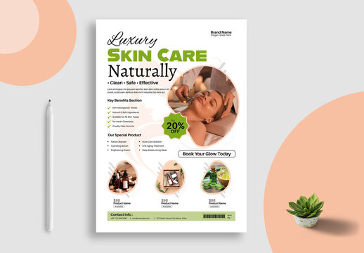 Luxury Skin Care Product Sale Flyer Layout