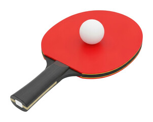 Table tennis action sports arena of paddle and ball isolated on transparent background