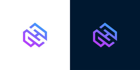 Modern Hexagonal Logo Design with Gradient Colors for Technology and Business