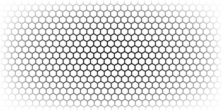 Honeycomb mosaic hexagons background. Black honeycomb on a white background. Plain hexagon grid with bold cells. Hexagon cells. EPS vector illustration