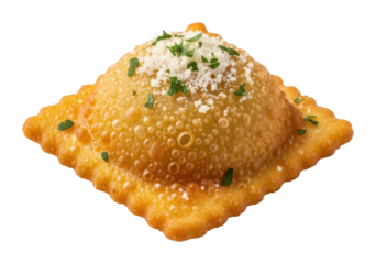 Crispy fried ravioli italian restaurant food isolated on transparent background