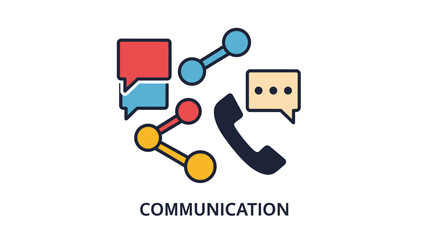 Share and communication symbol colorful speech bubbles on white background