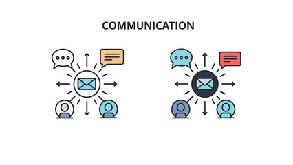 Conceptual illustration of digital communication and information sharing