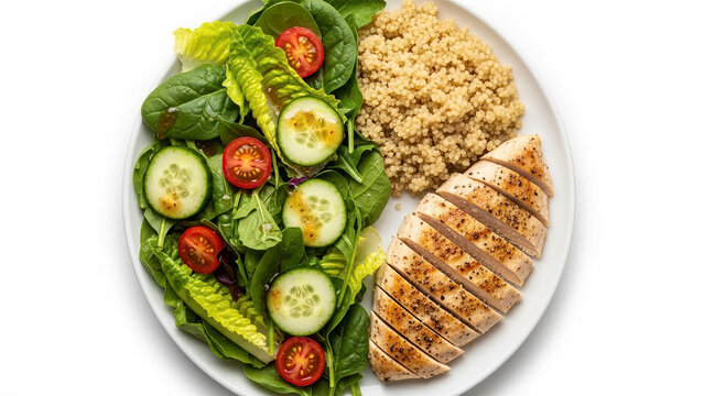 Perfectly portioned plate method meal - Balanced nutrition, portion control - Portion Control Concept