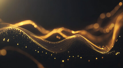 Ultra-realistic golden finance background with stock market graphs, money, gold bars, candlestick charts, luxury infographic design.