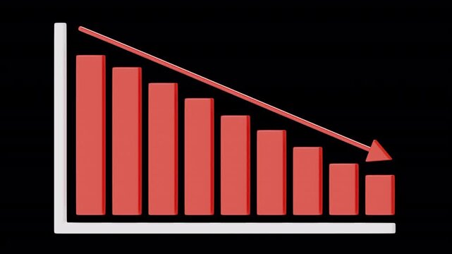 3D Falling Graph Icon Animation | Alpha Loop