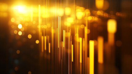 Ultra-realistic golden finance background with stock market graphs, money, gold bars, candlestick charts, luxury infographic design.