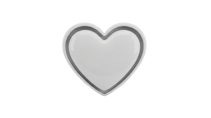 3D Heart Icon on transparent background