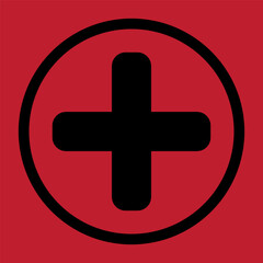 Obraz premium Plus icon. Black vector illustration.
