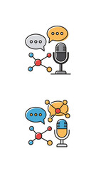 Fototapeta premium Abstract illustration of podcasting and network communication concepts