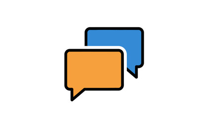 Dialogue bubbles illustration blue and orange communication symbols