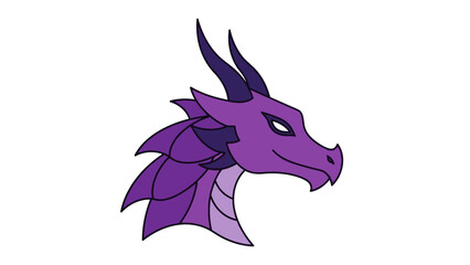 Fototapeta premium Stylized purple dragon head isolated on white background for design